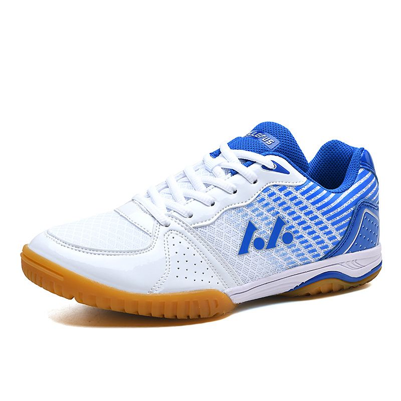 Color: White And Blue, Size: 38 - Men&#39;s And Women&#39;s Breathable Shock Absorption Professional Volleyball Shoes