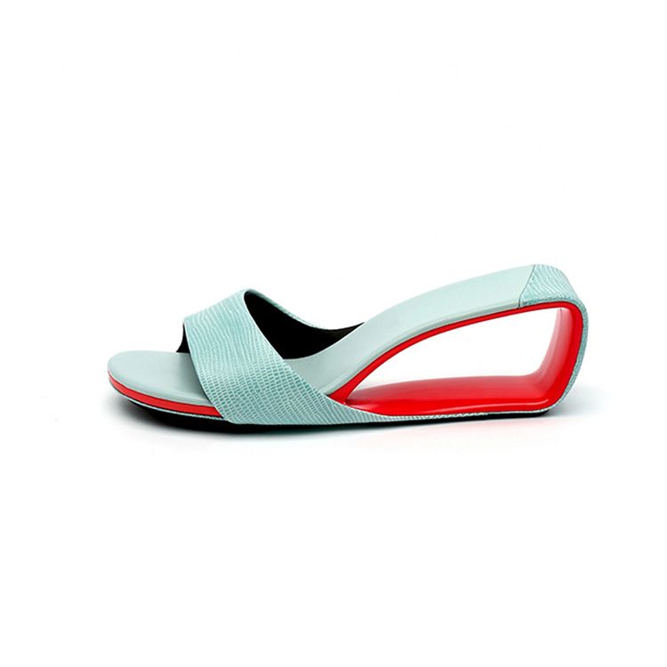 Color: Light Blue, Size: 34 - Wedge Profiled Heel Outdoor Slippers Women&#39;s Shoes