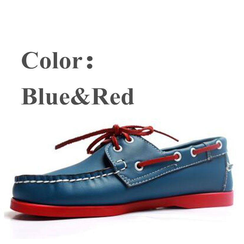 Color: 12 Blue And Red, Size: 39 - Vintage Skateboard Shoes Lace-up Handmade