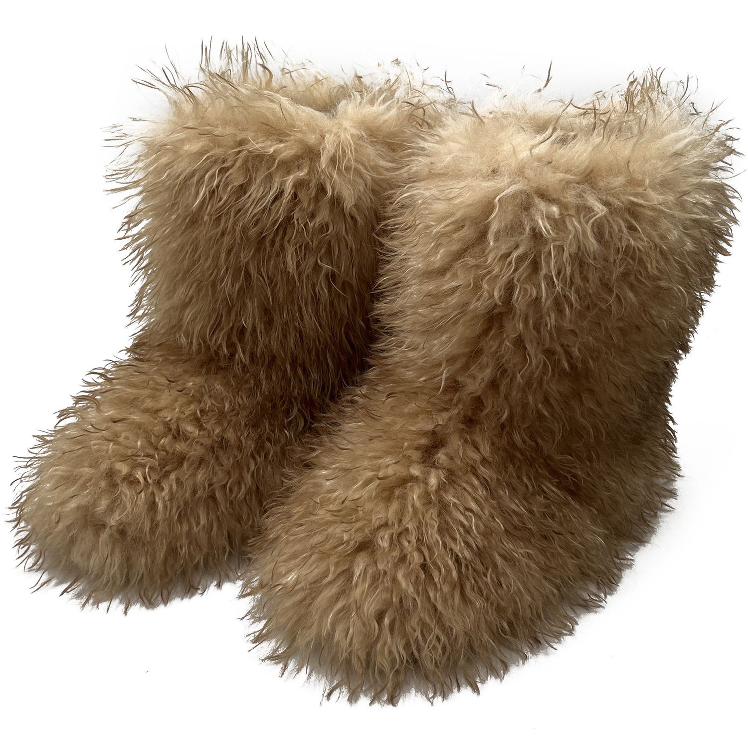 Color: Light Khaki, Size: 38 - Winter Fur Boots Fleece-lined Thick Snow Boots