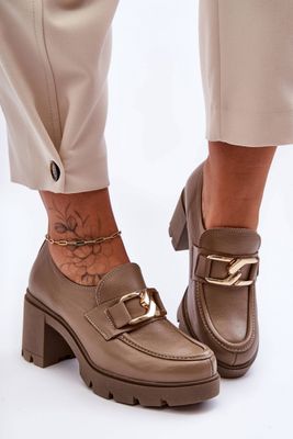 beige - Heeled low shoes model 183958 Step in style