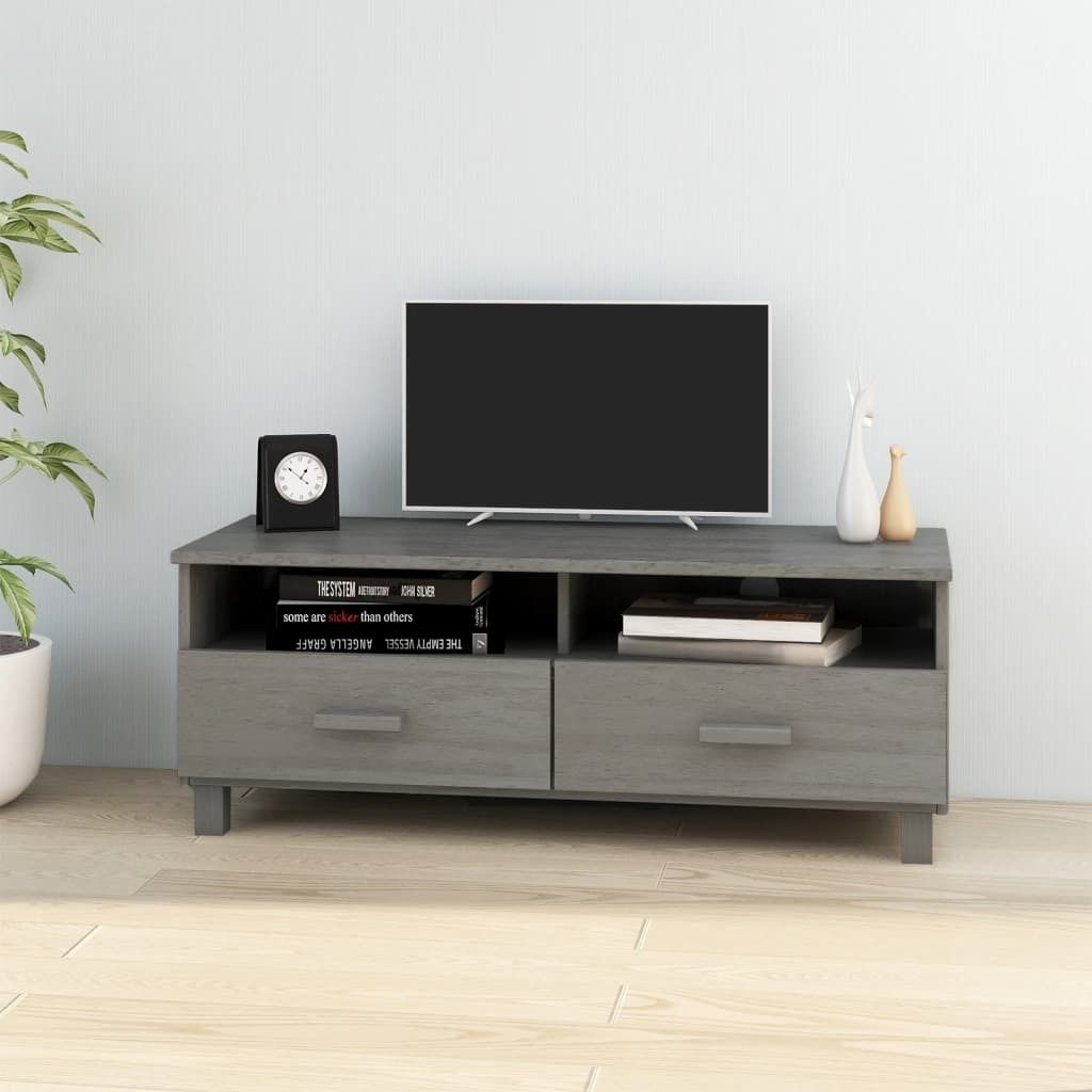 TV Stand HAMAR Light Gray 41.7&quot;x15.7&quot;x15.7&quot; Solid Wood Pine