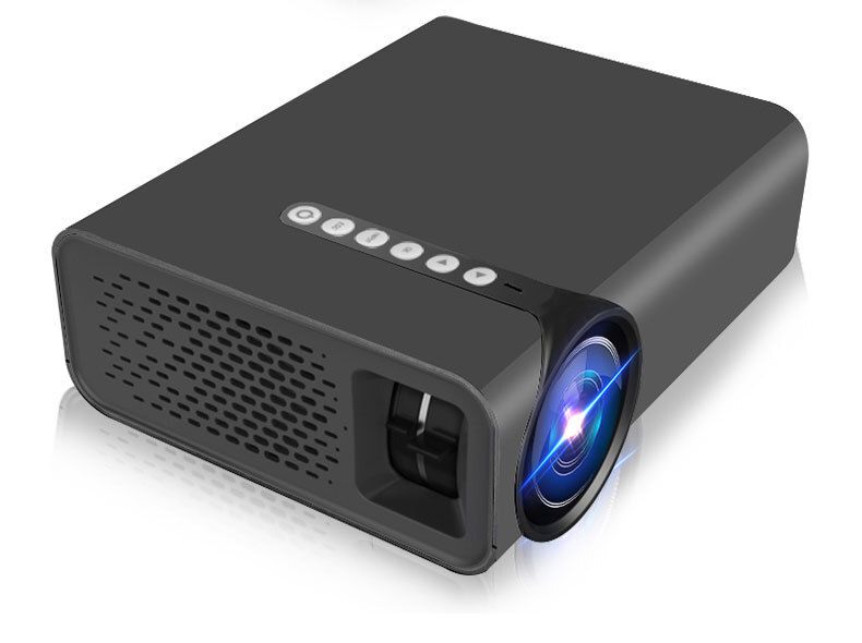 YG520 Snyc Display Smartphone Projector Mini LCD LED 1080P HDMI USB AV SD Home Theater  black_EU Plug