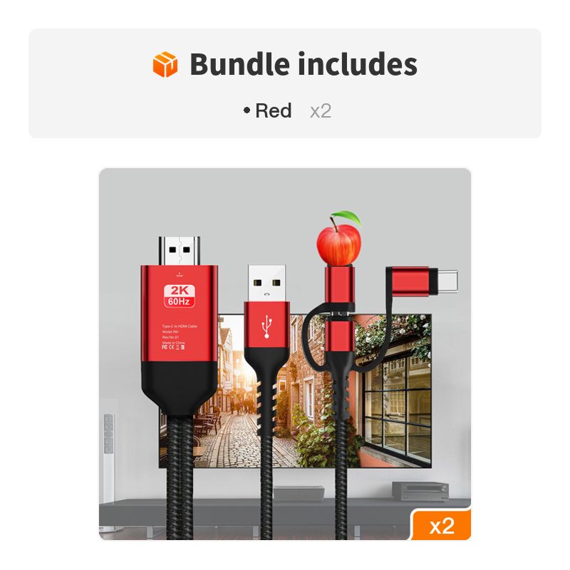3-in-1 Multifunctional Nylon Braided USB Charger Cable; Type C To Hdmi/Lightning Micro 8 Pin For Apple IOS Android Smartphone Connector