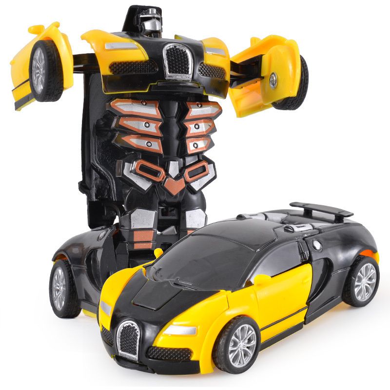 Deformation Vehicle Collision Impact One-Button Inertial Bugatti Veyron Toy Car Transformers Robot Kid Child Gift Time limited