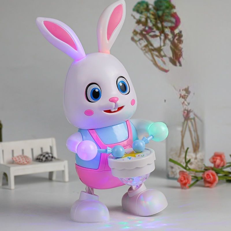Electric Music; Dancing; Bunny; Drumming; Sound; And Moving Cartoon Baby Toy Early Education Children&#39;s Gift