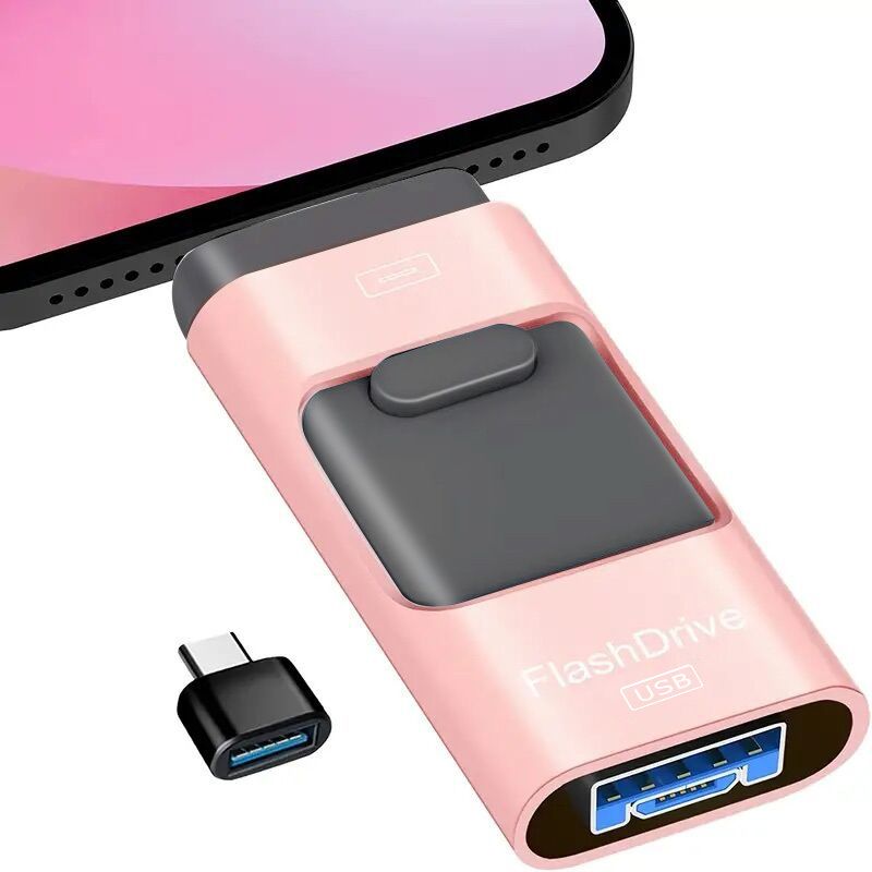 128GB USB Flash Drive; Photo Memory Stick External Storage Thumb Drive Compatible With IPhone; IPad; Android; Tablet; PC; Computer; Devices With Micro USB 3.0; OTG; IOS; Type C