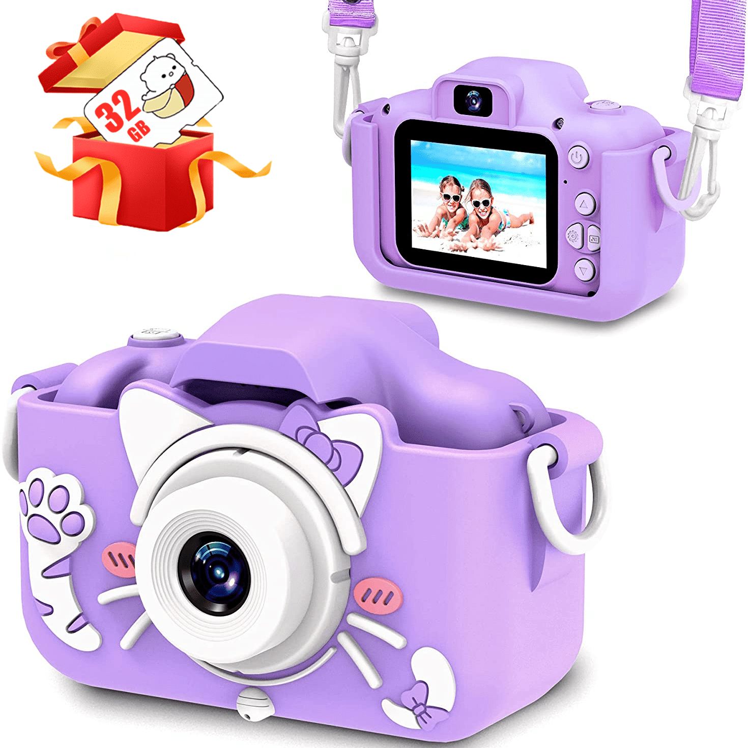 Children&#39;s camera toy suitable for boys/girls aged 3-8, toddler digital camera with video, children&#39;s birthday party, children&#39;s-portrait camera