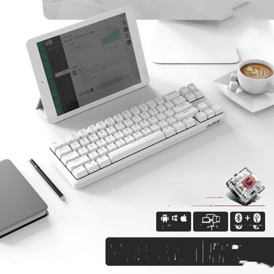 style: 6B - Blackmail k870t wireless Bluetooth wired dual mode mechanical keyboard 87 key RGB office game mobile phone tablet