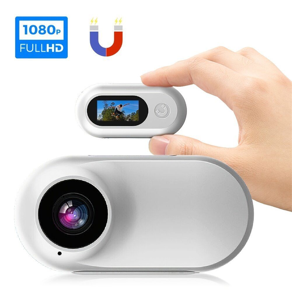 Mini Camera Wireless HD Premium Cams 1080P Home Security Camera with Back Clip Smart Pet Dog Cameras White