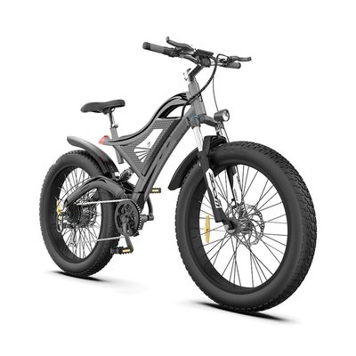 Electric Bike 750w Motor 26x4.0 Fat Tire 48v 15ah Removable Lithium Battery 7 Speed-gear Shifter Ebike gray