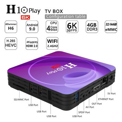 Allwinner H10 TV Box Hd Smart Network Player for Android 9.0 British plug