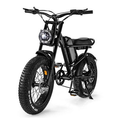 All Terrain Electric Bike 7 Speeds 500w Stronger Motor E-Bike with 48v 15ah 720wh Removable Battery Black