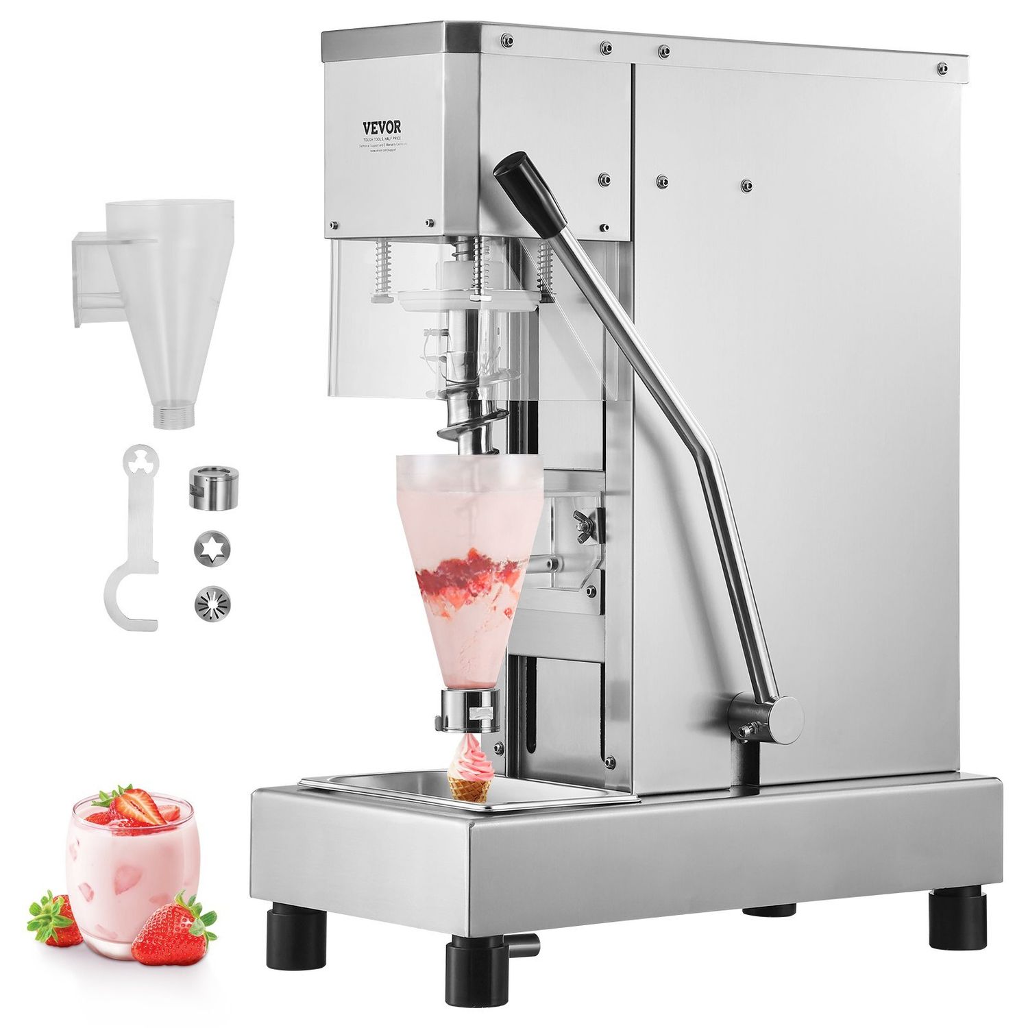 VEVOR Ice Cream Blender 750W  Ice Cream Mixer Stir Machine 304 Stainless Steel
