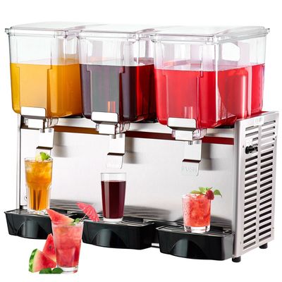 VEVOR Commercial Beverage Dispenser, 13.6 Qt 12L 3 Tanks Ice Tea Drink Machine, 620W 304 Stainless Steel Juice Dispenser with 41?&amp;deg;F-53.6?&amp;deg;F Thermostat Controller, for Cold Drink Restaurant Ho