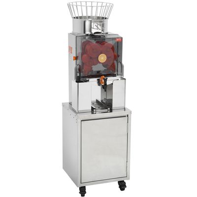 VEVOR Commercial Orange Juicer, 120W Automatic Feeding Juice Extractor with Water Tap, Stainless Steel Juicer Machine 25 Oranges/Minute, with Pull-Out Filter Box, PC Cover, 3 Peel Collecting Buckets