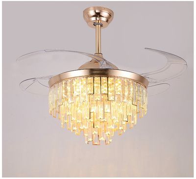 Color: Frequency conversion, capacity: 42inch - Living Room Invisible Dining Room ABS Ceiling Fan Lamp