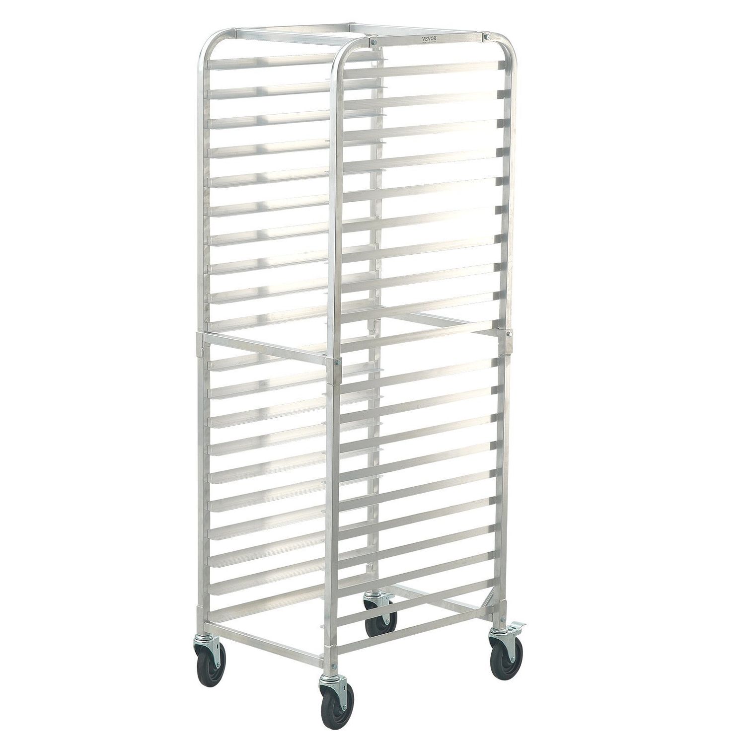 VEVOR Bun Pan Rack, 20-Tier Commercial Bakery Racks with Brake Wheels, Aluminum Racking Trolley Storage for Half &amp; Full Sheet, Speed Rack For Kitchen Home, Bread Baking Equipment, 26&quot;L x 20.4&quot;W x 70&quot;