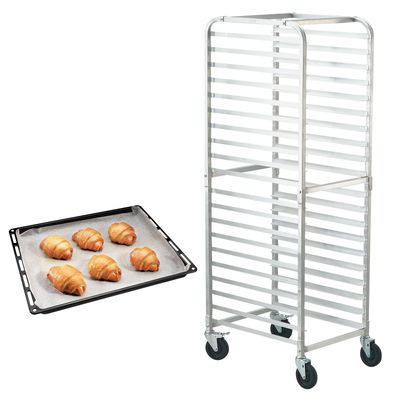 VEVOR Bun Pan Rack, 20-Tier Commercial Bakery Racks with Brake Wheels, Aluminum Racking Trolley Storage for Half &amp; Full Sheet, Speed Rack For Kitchen Home, Bread Baking Equipment, 26&quot;L x 20.4&quot;W x 70&quot;