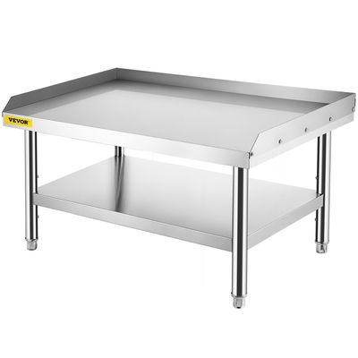 VEVOR Stainless Steel Equipment Grill Stand, 48 x 30 x 24 Inches Stainless Table, Grill Stand Table with Adjustable Storage Undershelf, Equipment Stand Grill Table for Hotel, Home, Restaurant Kitchen