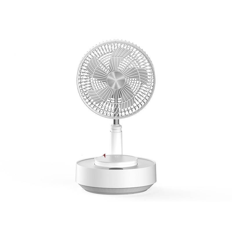 Style: With humidifier, Color: White - Storage Floor Electric Fan Household Desktop Remote Control Small Rechargeable Large Electric Fan