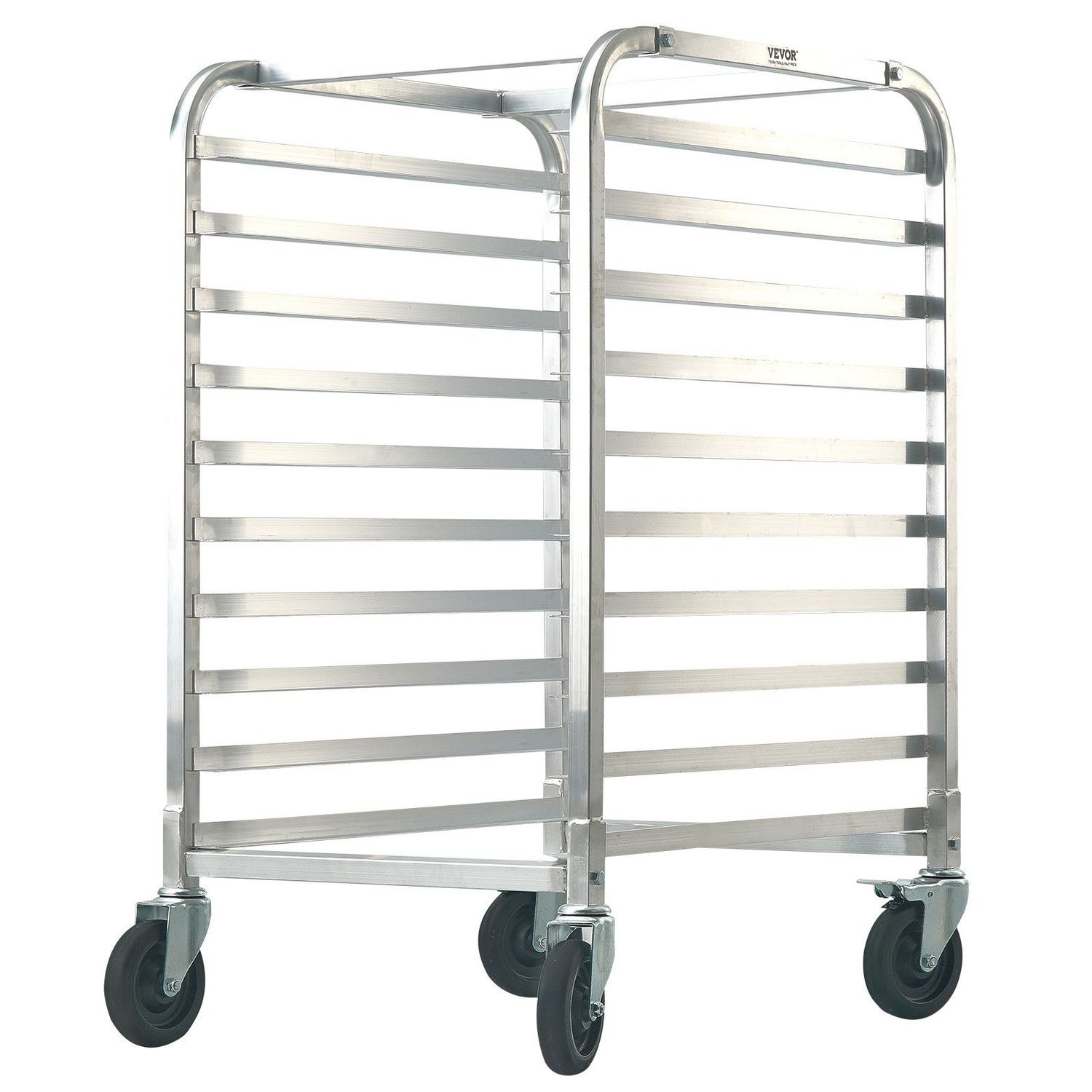 VEVOR Bun Pan Rack, 10-Tier Commercial Bakery Racks with Brake Wheels, Aluminum Racking Trolley Storage for Half &amp; Full Sheet, Speed Rack For Kitchen Home, Bread Baking Equipment, 26&quot;L x 20.3&quot;W x 39&quot;