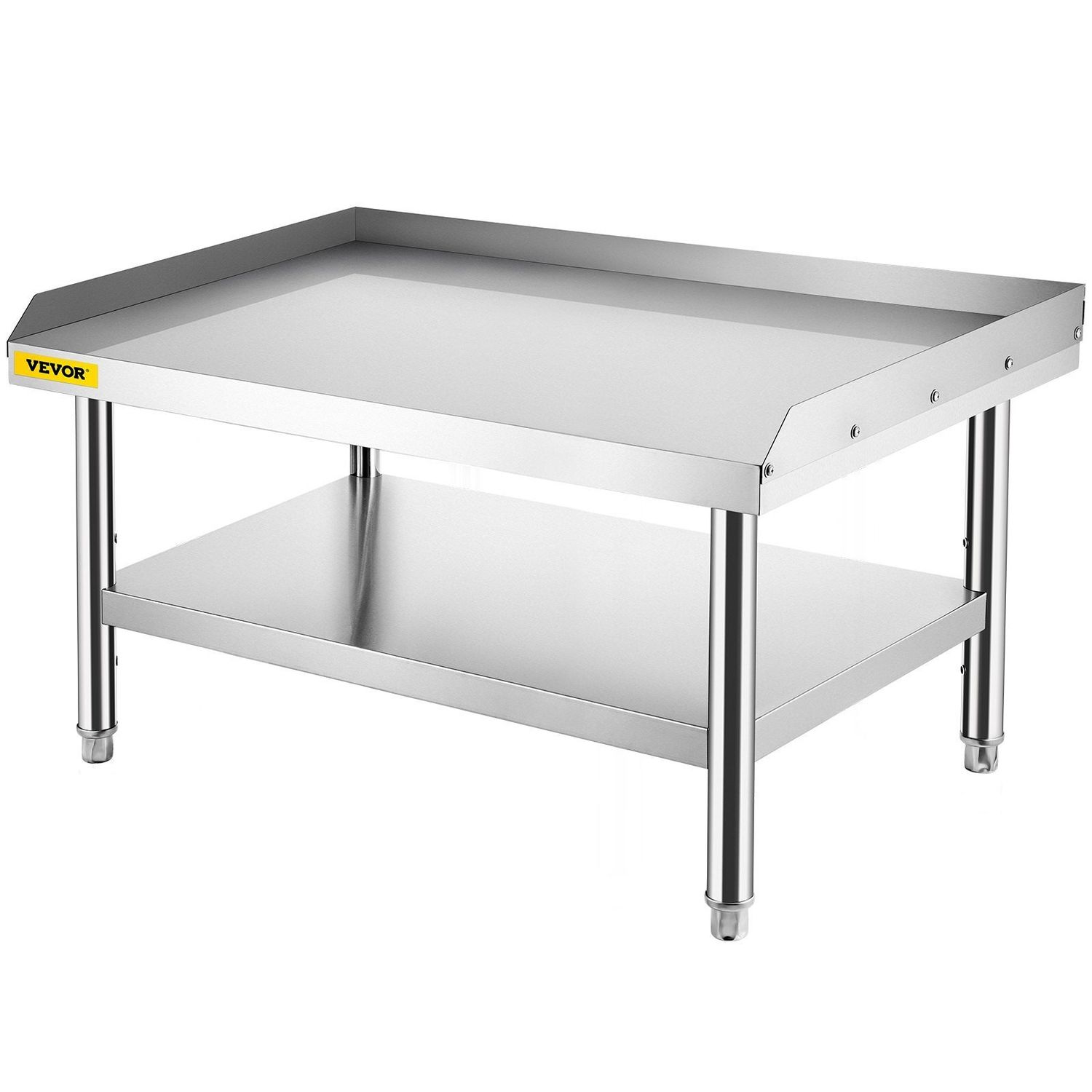 VEVOR Stainless Steel Equipment Grill Stand, 48 x 30 x 24 Inches Stainless Table, Grill Stand Table with Adjustable Storage Undershelf, Equipment Stand Grill Table for Hotel, Home, Restaurant Kitchen