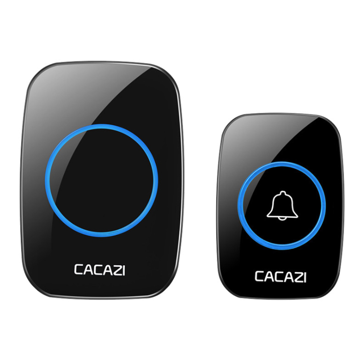 Color: Black, style: UK - Wireless doorbell home new  long-distance remote control old pager Intelligent exchange doorbell
