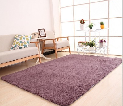 Color: Purple, Size: 100x160cm - Living Room Rug Area Solid Carpet Fluffy Soft Home Decor White Plush Carpet Bedroom Carpet Kitchen Floor Mats White Rug Tapete