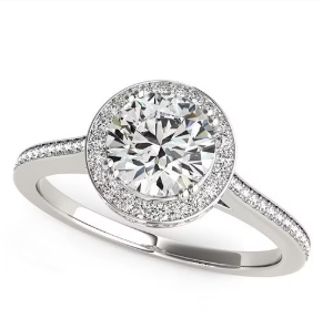Size: 9 - 14k White Gold Classic Channel Slim Shank Diamond Engagement Ring (2 cttw)