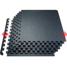 VEVOR 12 PCS 0.56&quot; Thick Gym Floor Mats, 24&quot; x 24&quot; EVA Foam &amp; Rubber Top Interlocking Workout Floor Mats with 48 sq.ft Coverage, Waterproof Exercise Puzzle Flooring for Gym, Home, Garage, Basement, Bl