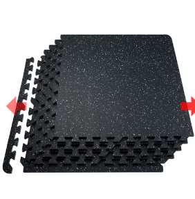 VEVOR 25 PCS 0.56&quot; Thick Gym Floor Mats, 24&quot;x24&quot; EVA Foam &amp; Rubber Top Interlocking Workout Mats with 100 sq.ft Coverage, Waterproof Exercise Puzzle Flooring for Gym, Home, Garage, Black &amp; White