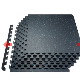 VEVOR 25 PCS 0.56" Thick Gym Floor Mats, 24" x 24" EVA Foam &amp; Rubber Top Interlocking Workout Floor Mats with 100 sq.ft Coverage, Waterproof Exercise Puzzle Flooring for Gym, Home, Garage, Basement, B