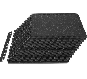 VEVOR 12 PCS 1/2 inch Thick Gym Floor Mats, 24&quot; x 24&quot; EVA Foam &amp; Rubber Top Interlocking Workout Floor Mats with 48 sq.ft Coverage, Waterproof Exercise Puzzle Flooring for Gym, Home, Garage, Basement,