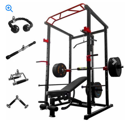 200lb Home Gym sets Multi-functional Power Cage,Home Adjustable Pullup Squat Rack 1000Lbs Capacity Comprehensive Fitness Barbell Rack