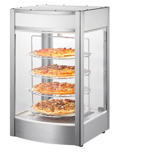 VEVOR Food Warmer Display for 14&quot; Pizza, 4-Tier Commercial Pizza Warmer Electric