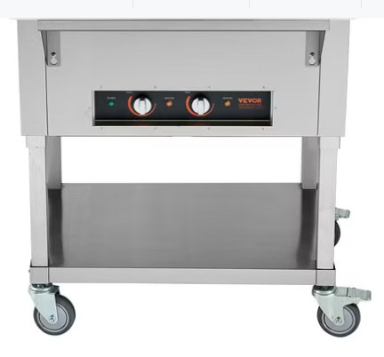Food Warmer, 2 x 20.6QT Electric Steam Table, 1000W Professional Buffet Catering Food Warmer with 4 Wheels (2 Lockable), Food Grade Stainless Steel Server for Party Restaurant