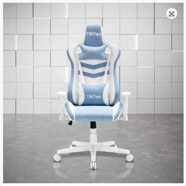 Techni Sport TS86 Ergonomic Pastel Gaming Chair, Blue.