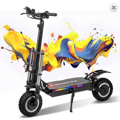 WHOSU Electric Scooter Adults, 6000W Dual Motor Up to 50 mph, 62 Miles Range, 4 Braking System, 11'Off-Road Folding E-Scooter for Adults, Portable E-Scooter