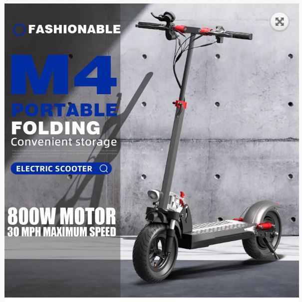 Electric Scooter for Adults with 800W Motor, Up to 28MPH &amp; 28 Miles-10&#39;&#39; Solid Tires, Folding Motorized Scooter Offroad with Seat &amp; Adjustable Height for Adults