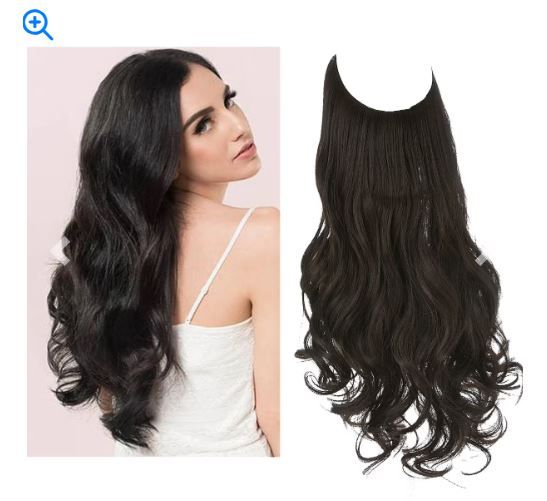 Color: 4/30HL, Stretched Length: 18 inches - Synthetic No Clip Wave Hair Extensions Ombre Natural Black Blonde Pink One Piece False Hairpiece Fish Line Fake Hair Piece