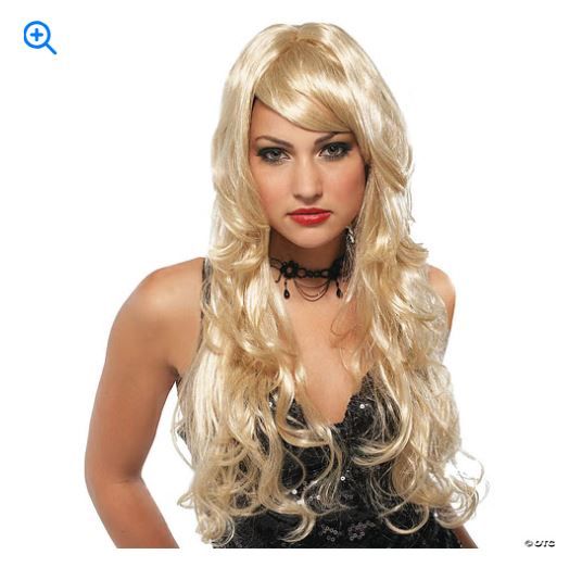 Adults Blonde Curly Long Wig