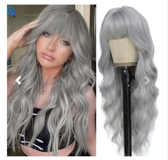 Color: T1B/27 - Orange synthetic wig with big waves for party, Halloween cosplay, daily use wig, high-temperature hair accessory