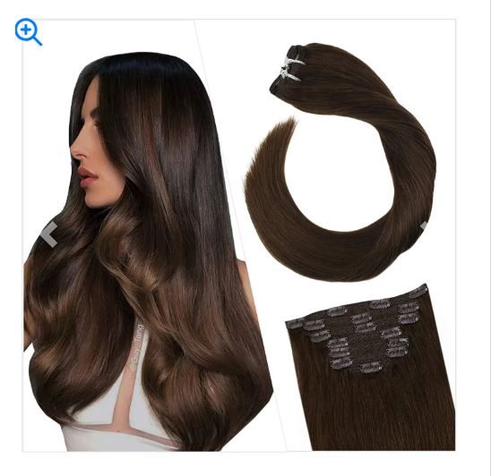 Color: Red, Length: 18 inches, Weight Per Package: 120g/Set - [16 Colors] Ugeat Clip in Hair Extensions Human Hair 14-22&quot; Double Weft Remy Hair Full Head Clip in Extensions for Woman 7Pcs