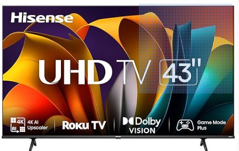 Hisense 43R63N-43 inch 4K UHD HDR LED Roku Smart TV-2024