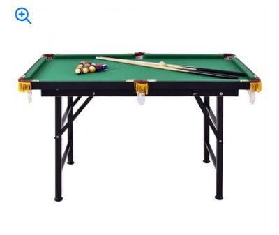47 Inch Folding Billiard Table with Cues and Brush Chalk -Green