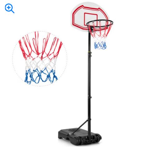 Height Adjustable Basketball Hoop with 2 Nets and Fillable Base