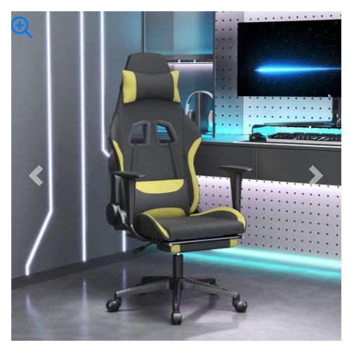 Gaming Chair Black and light green