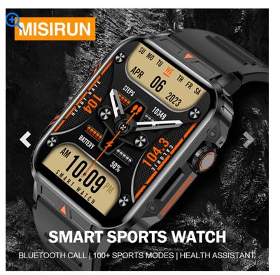 Color: Green - MISIRUN Outdoor Sports Smart Watch 1.95" HD Screen Bluetooth Call Smartwatch Health Monitoring IP68 Waterproof Fitness Tracker