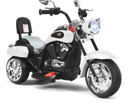 3 Wheel Kids Ride On Motorcycle 6V Battery Powered Electric Toy White